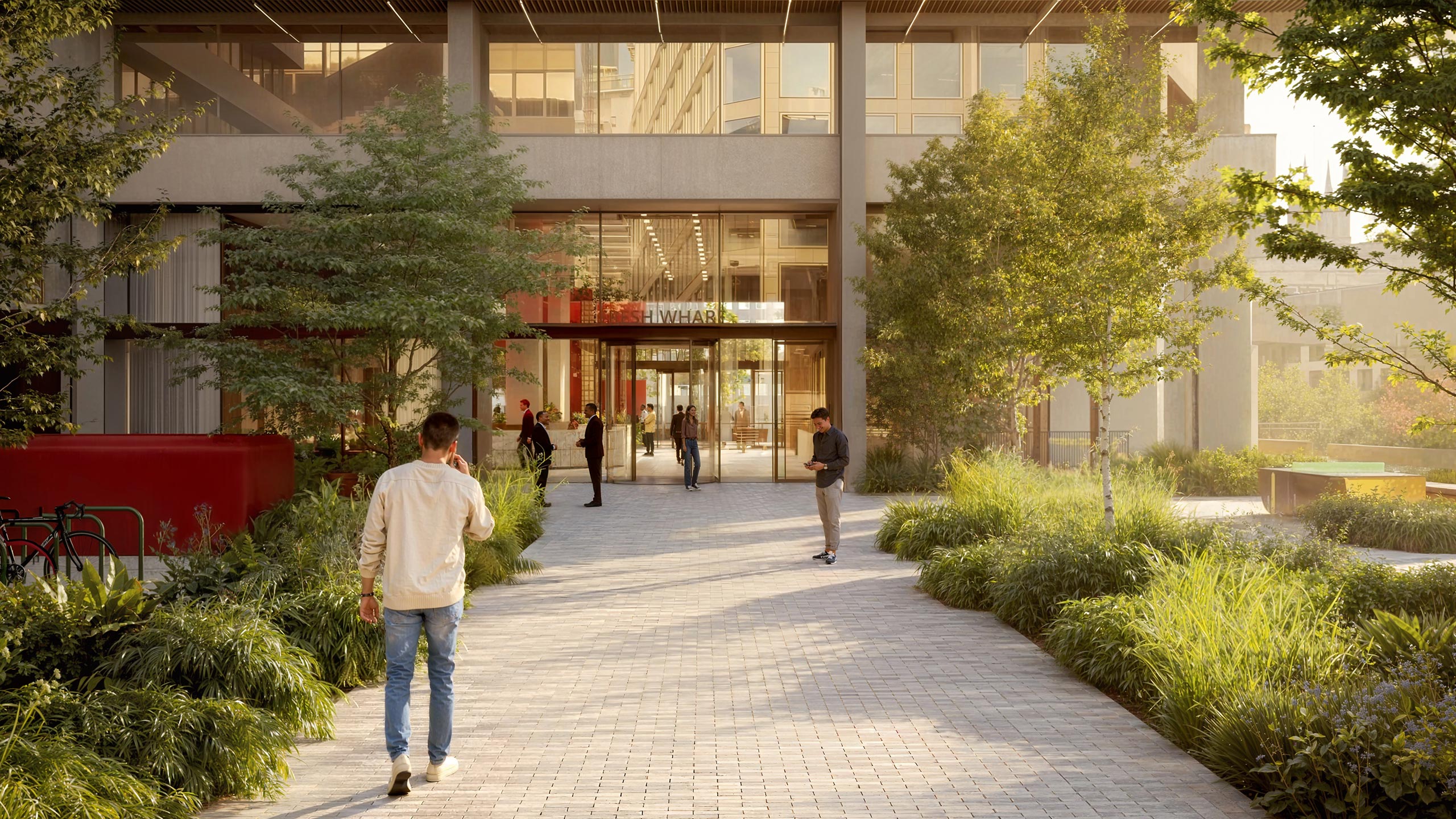 Fresh-Wharf-north-entrance-external-view-river-path-gardens-FS2560